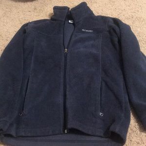 navy blue columbia zip up jacket